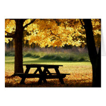 Fall picnic greeting card