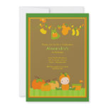 Fall Pumpkin Girl Birthday Party Invitation