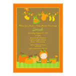 Fall Pumpkin Girl Clothesline Baby Shower Invite