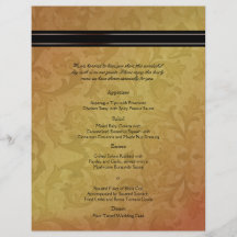 Fall Regency Wedding Menu Full Color Flyer