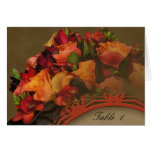 Fall Rose Bouquet Table Number tent card