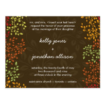 Fall Save the Date Wedding Invitation Post Cards