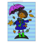 Fall Season Girl Greeting Cards