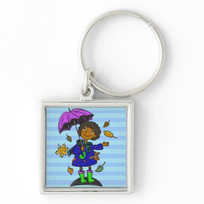 Fall Season Girl Keychains by kids_tshirts