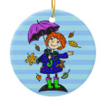 Fall Season Girl Christmas Ornaments