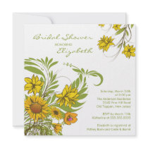Fall Sunflowers Bridal Shower Invitation