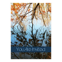 Fall Tree Reflections Wedding Invitations