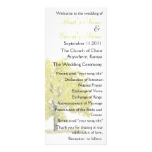 Fall tree Wedding Program Custom Rack Card