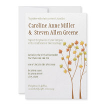Fall Twig Tree 5x7 Wedding Invitation