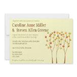 Fall Twig Tree 5x7 Wedding Invitation