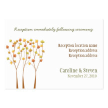 Fall Twig Tree Reception Card (small size) Business Cards