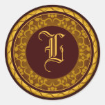 Fall Wedding Monogram Autumn Envelope Seal Sticker