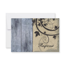 Fall Wedding Response RSVP Card Barn Board Announcements