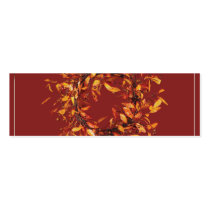 Fall Wreath on Cranberry Background Placecard