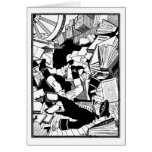 Fallen among books greeting card
