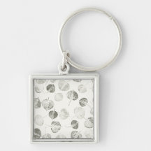 Fallen Aspen Leaves Black and White Key Chain