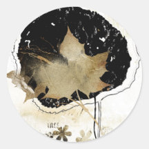 fallen leaf round stickers