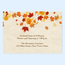 Falling Autumn Leaves Reception business cards