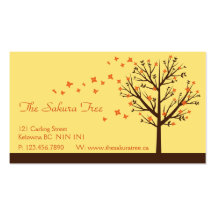 Falling Blossoms - Orange Business Cards