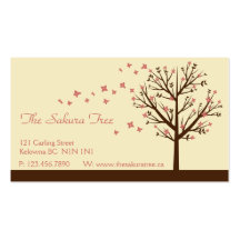 Falling Blossoms - Pink Business Card Template