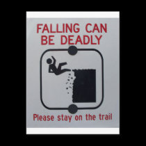Falling Can Be Deadly postcards