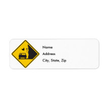 Falling Chicken Zone Highway Sign Custom Return Address Labels