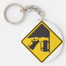 Falling Cow Zone Highway Sign Key Chains