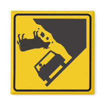 Falling Cow Zone Highway Sign Refrigerator Magnet
