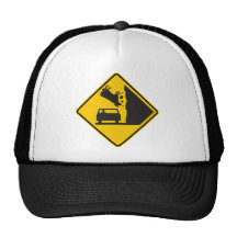 Falling Cow Zone Highway Sign Mesh Hats