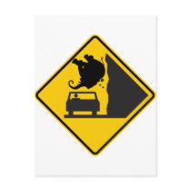Falling Elephant Zone Highway Sign Postcards
