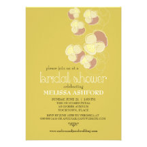 Falling Flowers Yellow Ochre Bridal Shower Cards