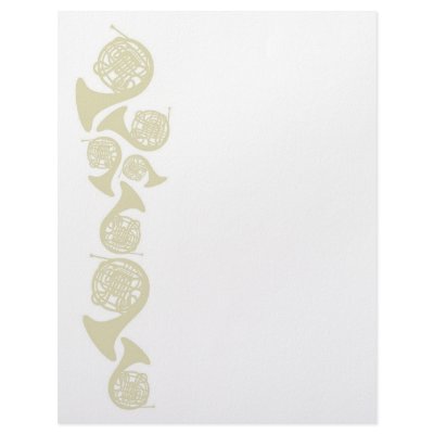 Falling French Horns Custom Letterhead by marchingbandstuff