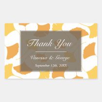 Falling ginkgo leaves grey wedding gift bag tag stickers