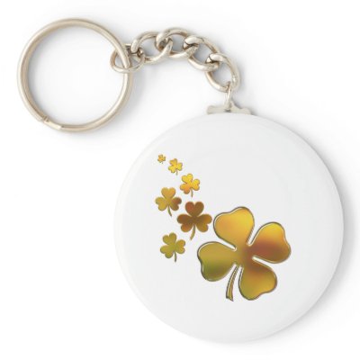 Falling Gold Shamrocks (Irish) Design Key Chain by mrssocolov