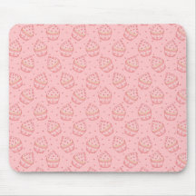 Falling Heart Cupcake Pattern Mouse Pads