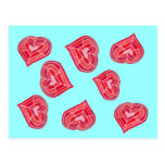 Falling Hearts Post Cards