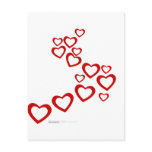 Falling Hearts Valentines Day - 14th feb romantic Post Cards