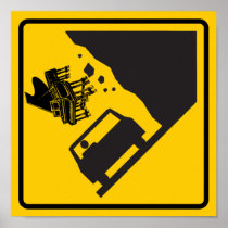 Falling Piano Zone Highway Sign Print