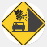 Falling Piano Zone Highway Sign Sticker