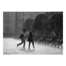 Falling Rain in Downtown Leon Guanajuato Mexico Personalized Announcement