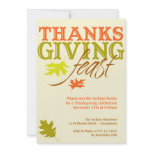 Falling red brown autumn leaves Thanksgiving feast Custom Announcements