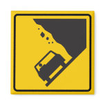 Falling Rock Zone Highway Sign Fridge Magnets