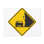 Falling Rock Zone Highway Sign Postcard