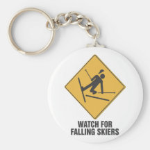 Falling Skiers Key Chain