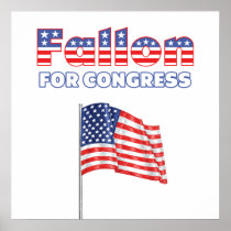Fallon for Congress Patriotic American Flag Design Posters