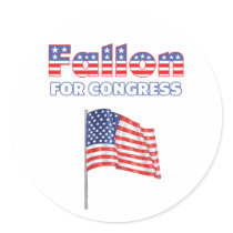 Fallon for Congress Patriotic American Flag Design Stickers