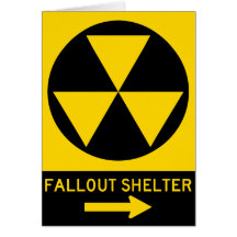 Fallout Shelter Guide Highway Sign Greeting Cards