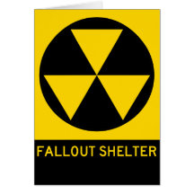 Fallout Shelter Highway Sign Greeting Cards