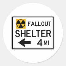 Fallout Shelter Street Sign Round Sticker
