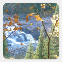 Falls In Autumn Square Stickers